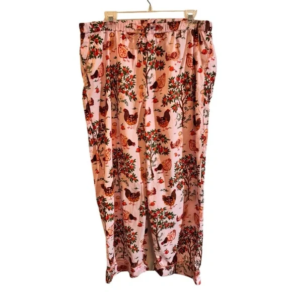 XL Printfresh Hen House Pink Cotton Pajama Set Excellent Condition - Picture 6 of 10